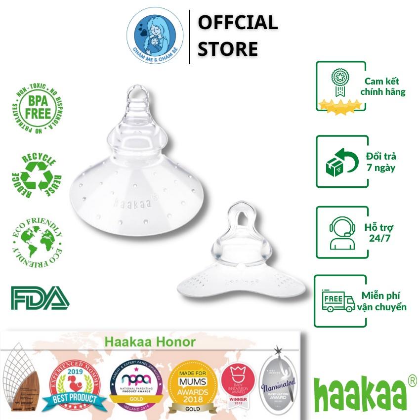 Núm trợ ti chỉnh nha Haakaa. Giúp mẹ cho bé bú dễ dàng. Siêu mềm mại như ti mẹ. Không chứa BPA, PVC và phthalate