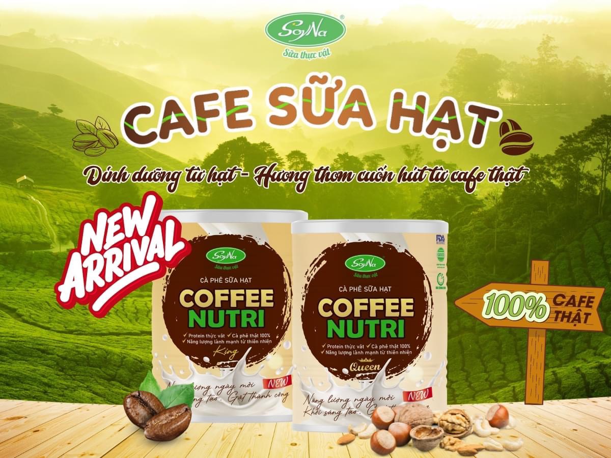 Cafe Sữa Hạt Coffee Nutri Soyna - Dinh Dưỡng Cho Người Ăn Chay, Ăn Kiêng, Người Tiểu Đường, Người Già, Giảm Cân, Healthy, Tốt Cho Tim Mạch, Hàm Lượng Đạm Thực Vật Cao