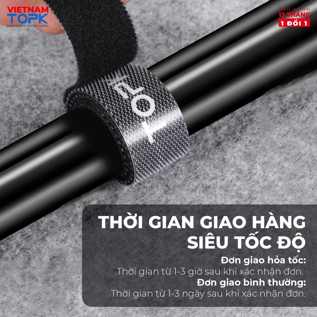 Cuộn dây quấn velcro TOPK J01 cố định cáp chống rối tiện lợi - Hàng chính hãng