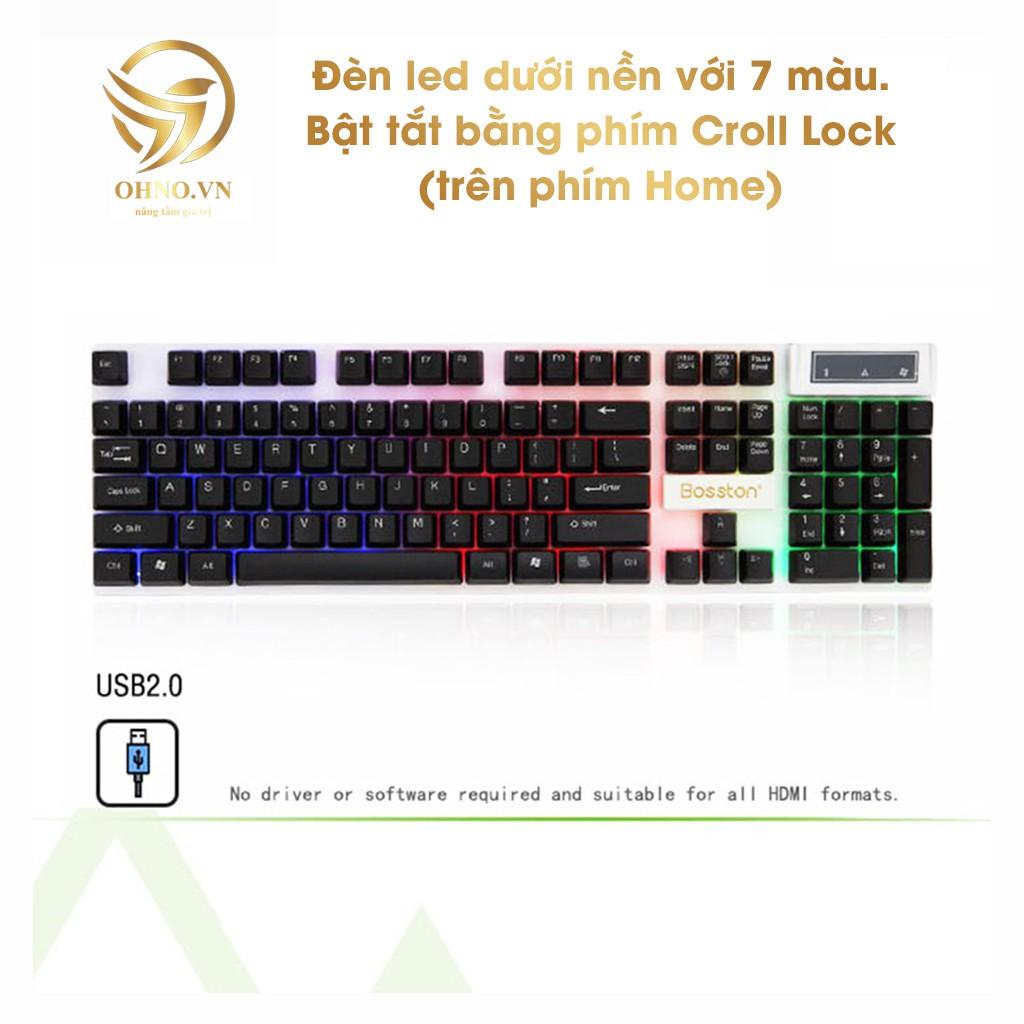Bộ Bàn Phím Chơi Game Bosston 808 Keyboard Bàn Phím Gaming Cơ Máy Tính Led Có Dây RGB Gaming – OHNO Việt Nam