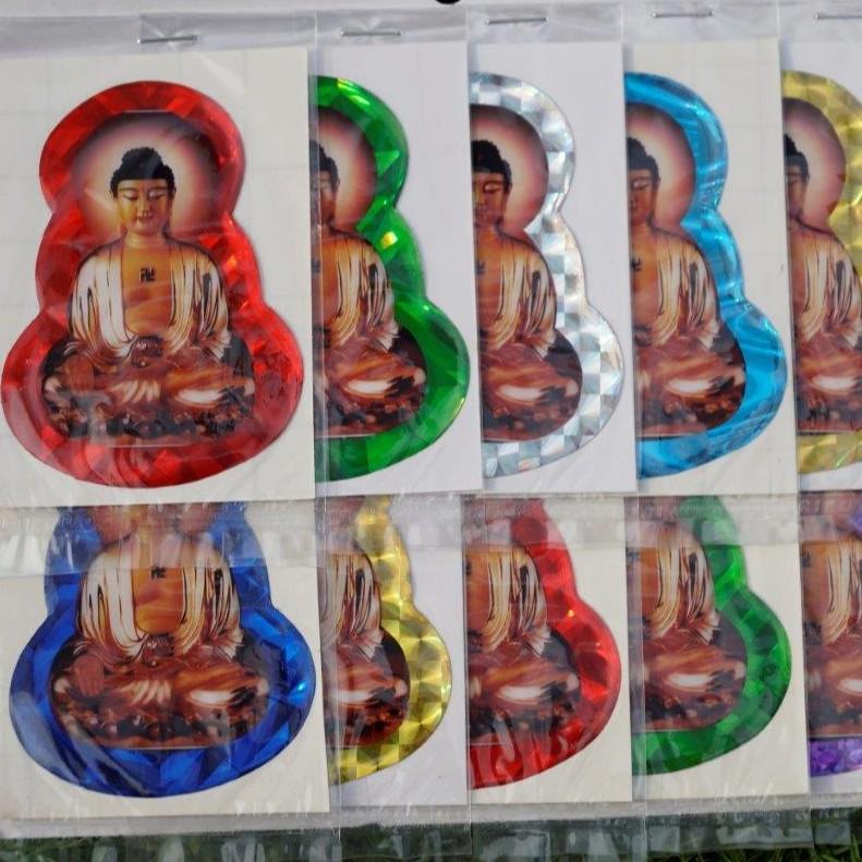 Tấm Decal dán xe Phật Tổ - Bồ Tát phản quang 3D dán xe