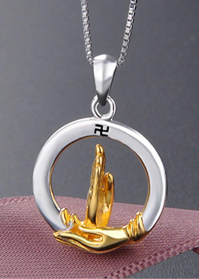 Dây Chuyền Mặt Bàn Tay Niệm Phật Giáo M1821 Bảo Ngọc Jewelry