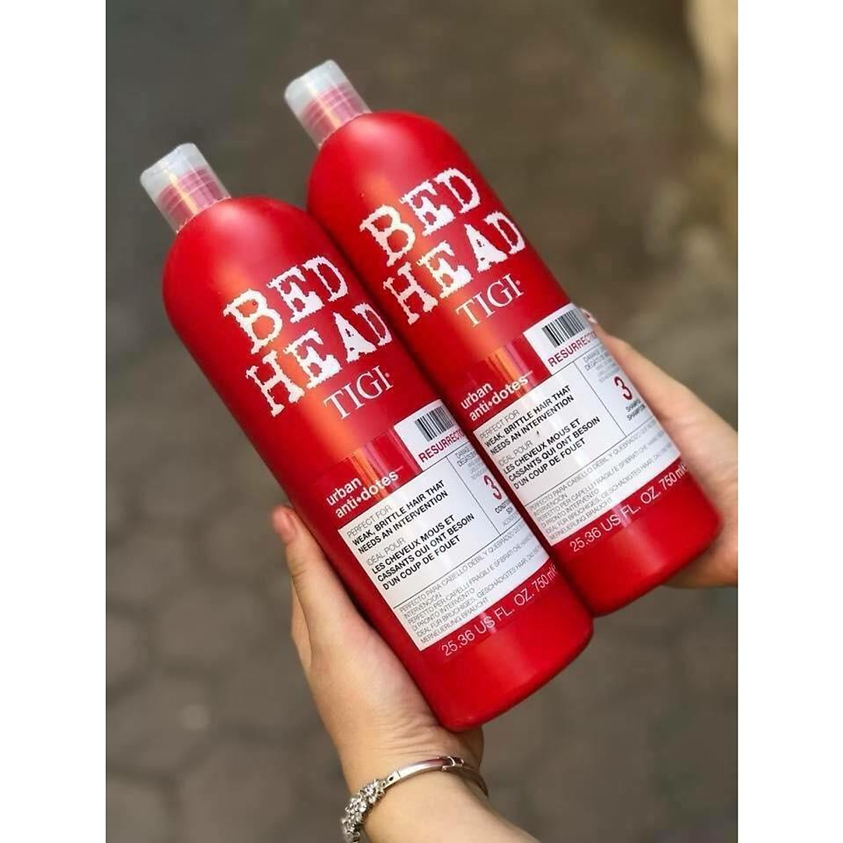 Dầu Xả Tigi Bed Head Urban Antidotes Resurrection  Conditioner phục hồi tóc cấp độ 3 (Màu đỏ) Mỹ 750ml