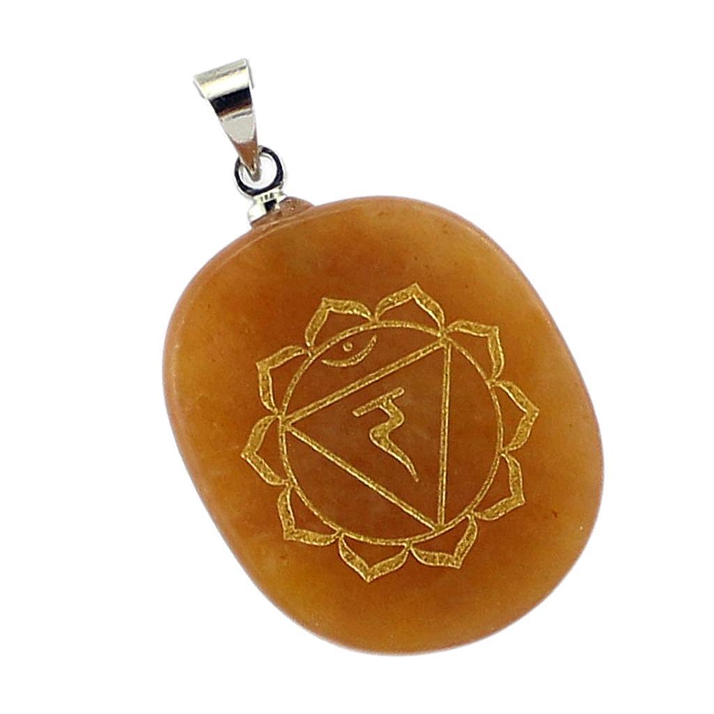 Engraved Reiki Crystal Pendants for Kids Friends Gift Collectables Craft B