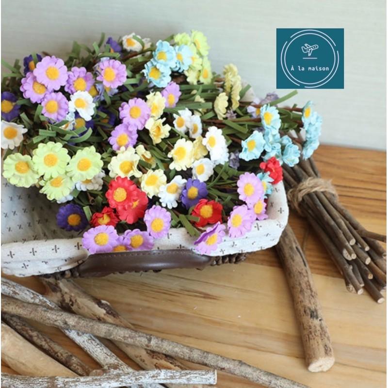 Cành hoa cúc nhí 8 nhánh hoa xinh xắn đáng yêu, hoa decor trang trí chụp hình