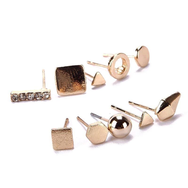 Set 9 đôi bông tai kim loại thời trang