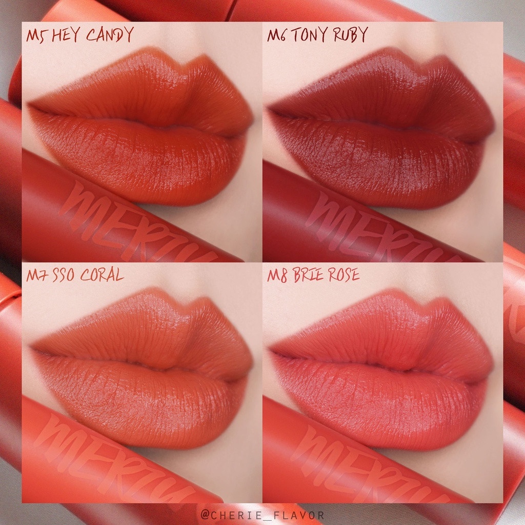 Combo Son Kem Lì Merzy Bite The Beat Mellow Tint 4g + Son Dưỡng Có Màu Merzy The Heritage All Day Lip Care 4g