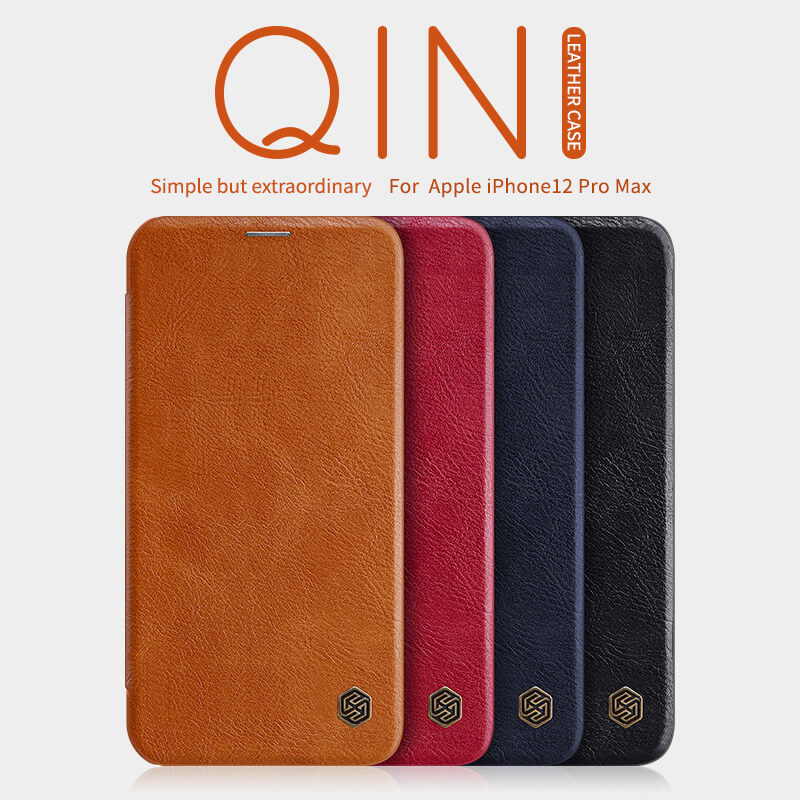 Bao da Leather cho iPhone 12 Pro Max  hiệu Nillkin Qin  - Hàng chính hãng