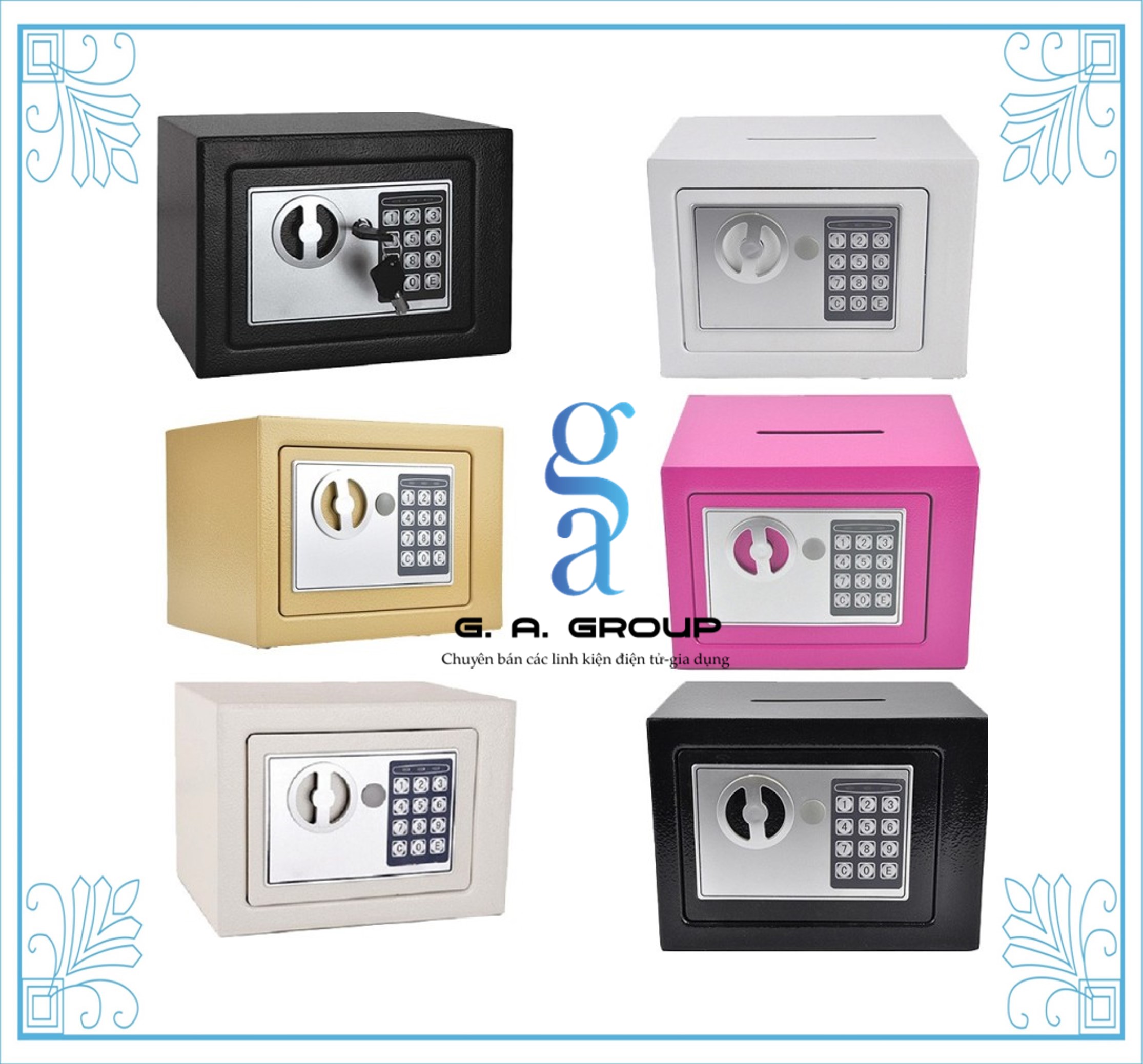Két Sắt Mini 17E 20E Sơn Tĩnh Điện Có Khóa Điện Tử An Toàn Chống Cháy Nổ