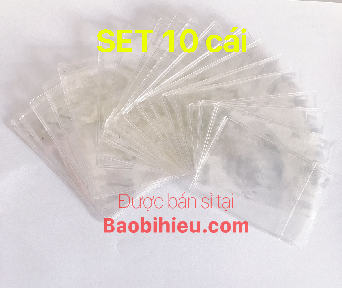 Combo 10 cái bao bằng lái dạng PET, căn cước công dân, thẻ giữ xe, thẻ ATM...dẻo trong bamarau