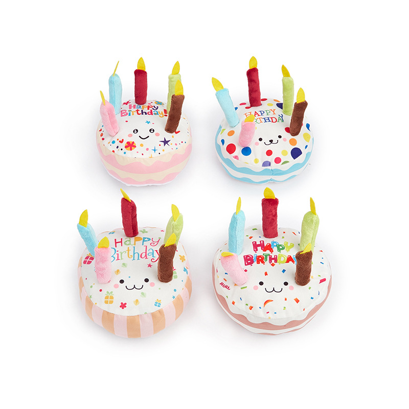 Đồ chơi bánh kem sinh nhật nhồi bông chút chít cho chó mèo Saly Q PT55