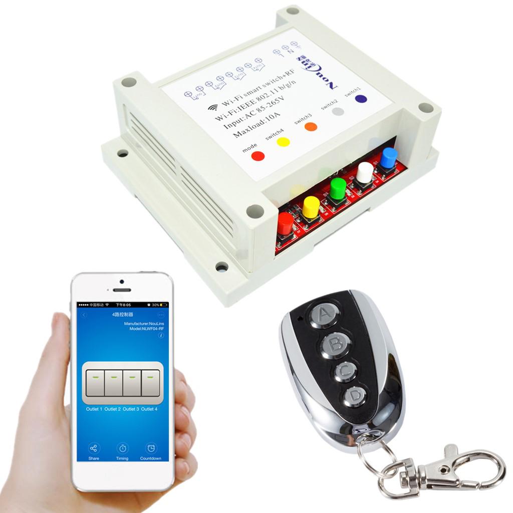 AC85-265V 4 Channel Wireless Remote Control WiFI Smart Home Switch 433MHz #5