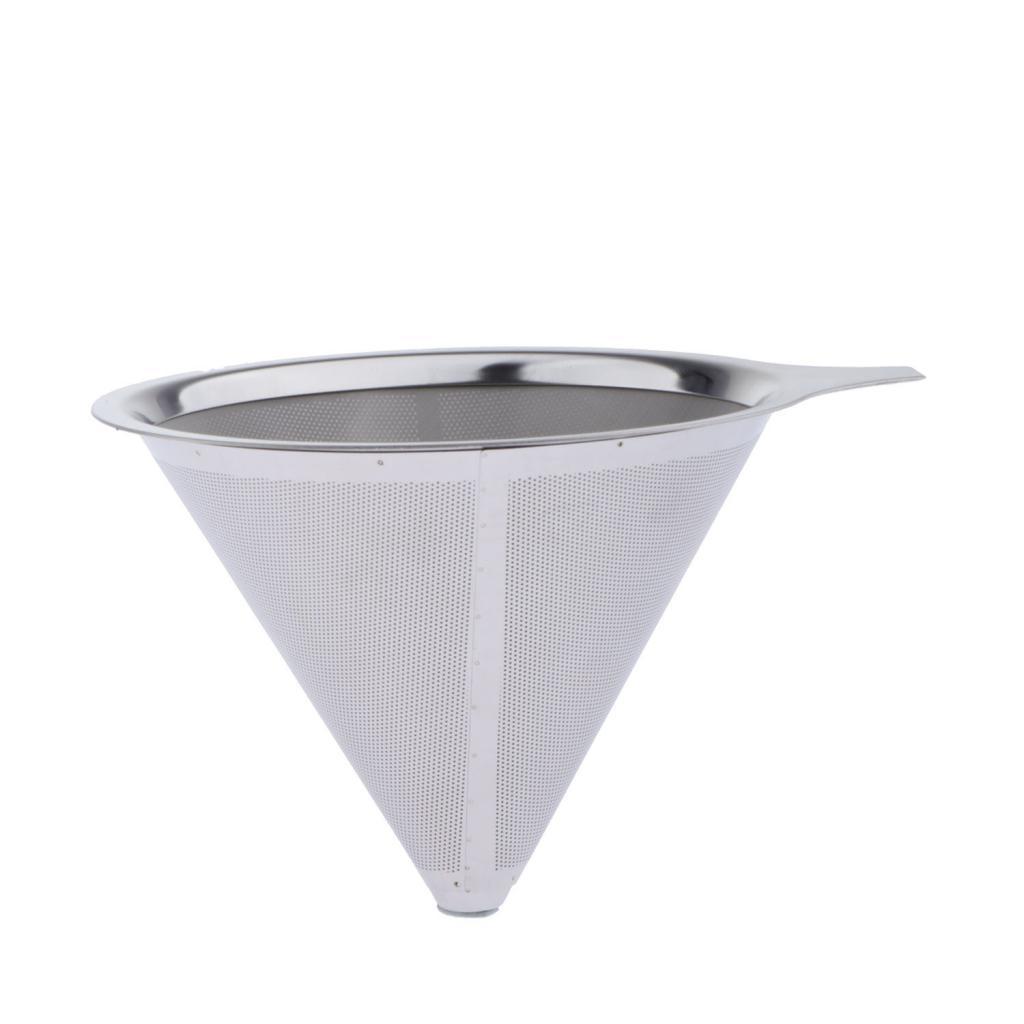 Coffee Filter Stainless Steel Pour Over Cone Dripper Reusable 12.5cm A