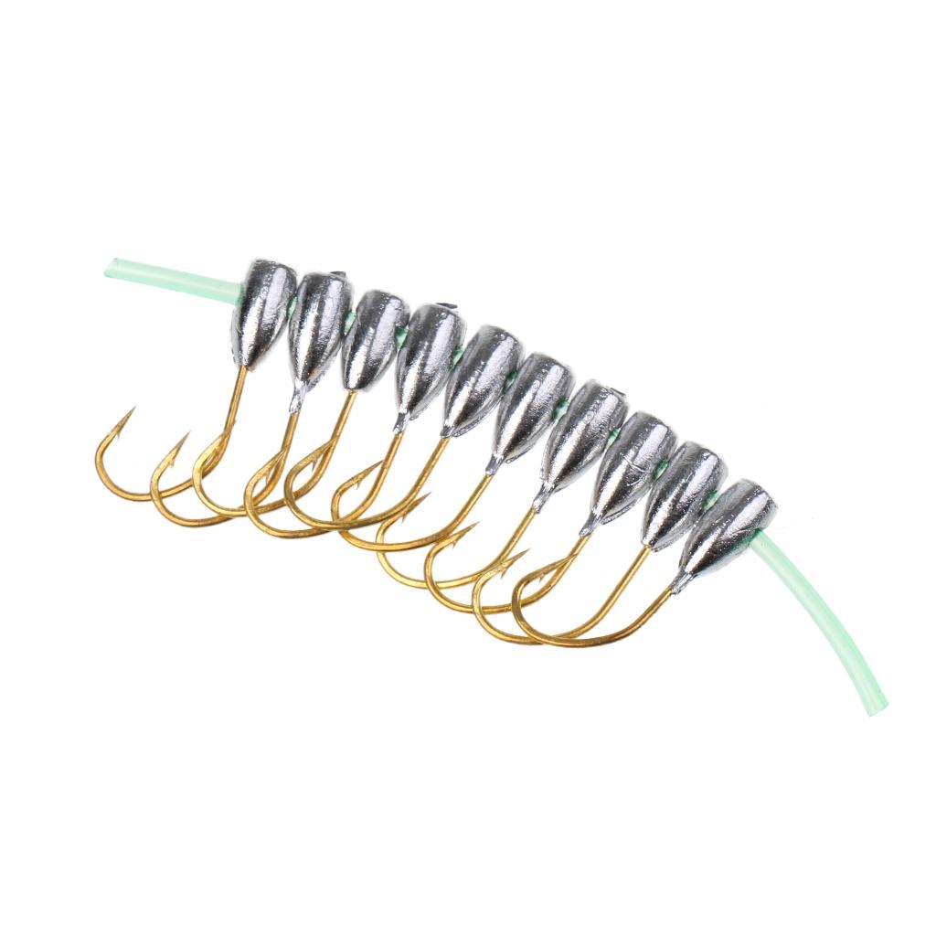 7 or 10 Pieces Lead Head Hook Jigs Bait Fishing Hooks for Soft Lure Fishing Hook 2 Size