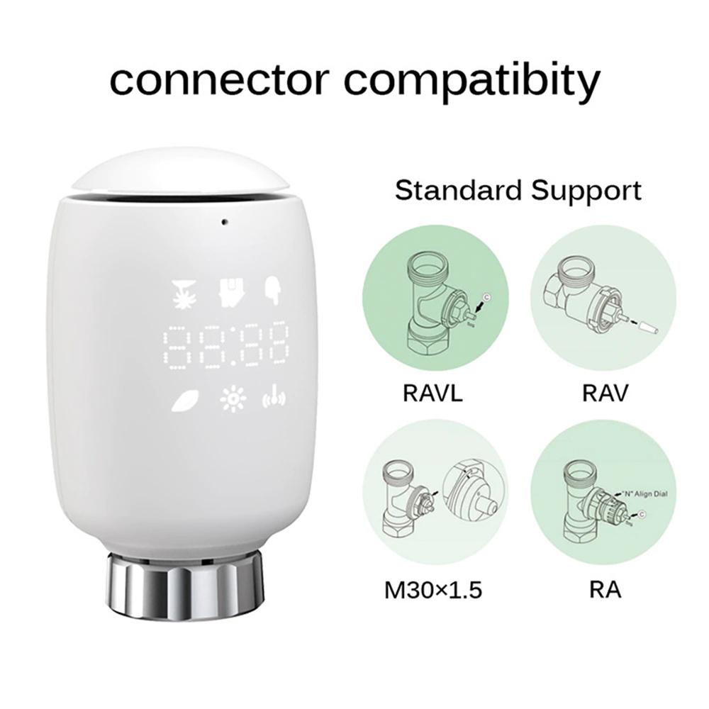 Zigbee TRV Intelligent Radiator Valve Thermostat Mobile Phone APP Control Remote Control Programmable Smart Temperature Controller Need to be Used with Zigbee Gateway E14648-3