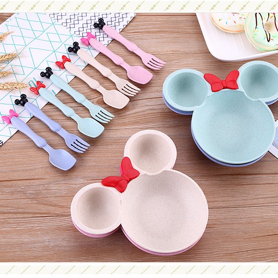 Khay Ăn Dặm Mickey Kèm Muỗng Nĩa