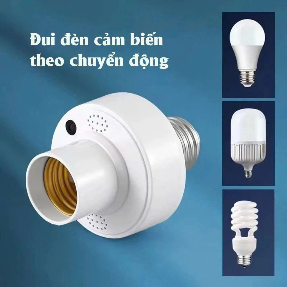 Đui Đèn Cảm Biến Chuyển Động Tự Bật Tắt E27, Đuôi Đèn Xoáy Cảm Ứng Radar Tiết Kiệm Điện - HÀNG CHÍNH HÃNG