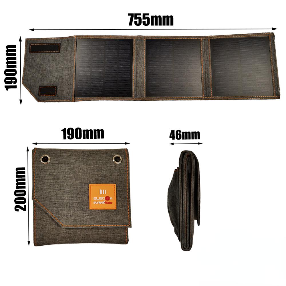Bảng điều khiển năng lượng mặt trời gấp 150W Sạc nhanh 5V 2.5A Túi ngoài trời Sunpower chống nước cho điện thoại di động Ngân hàng cắm trại Đi bộ đường dài 3/4 Màu sắc: 150W 5V 755X190mm