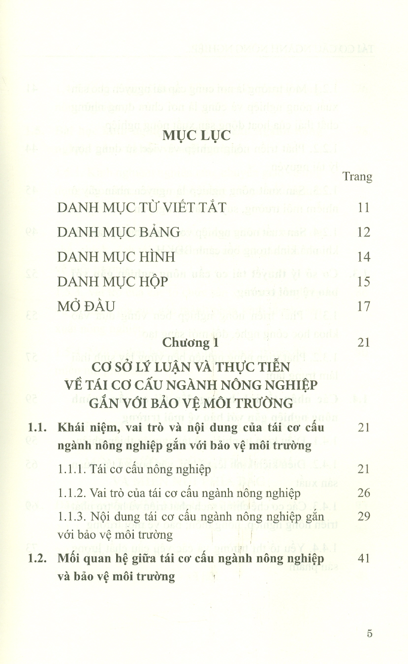 Tái Cơ Cấu Ngành Nông Nghiệp Gắn Với Bảo Vệ Môi Trường Vùng Trung Du Và Miền Núi Phía Bắc (Sách chuyên khảo)