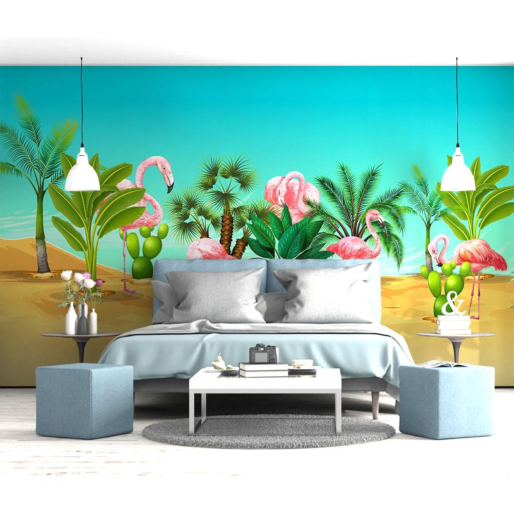 Tranh dán tường canvas hồng hạc ADH852