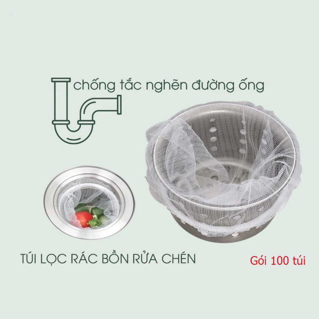 Gói 100 Lưới Lọc Rác Bồn Rửa Bát, Rửa Chén, Có Chun Co Giãn Chống Tắc Nghẽn Ống, Tiện Dụng Nhà Bếp, Siêu Tiện Lợi, Vệ Sinh- TakyHome 5160