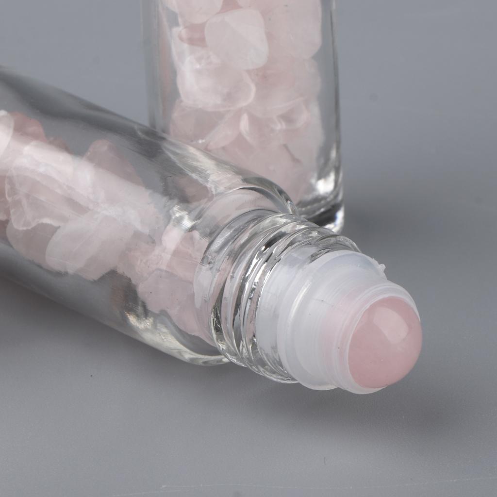 4 Pieces 10ml Empty Glass Oils Perfume Aromatherapy Roll-on Bottles Pink+Purple