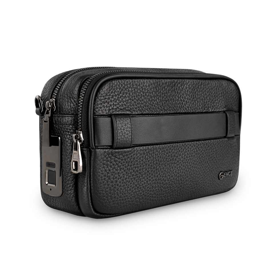 Clutch cầm tay đeo chéo da bò Togo cao cấp RB08 khóa vân tay &amp; khóa số