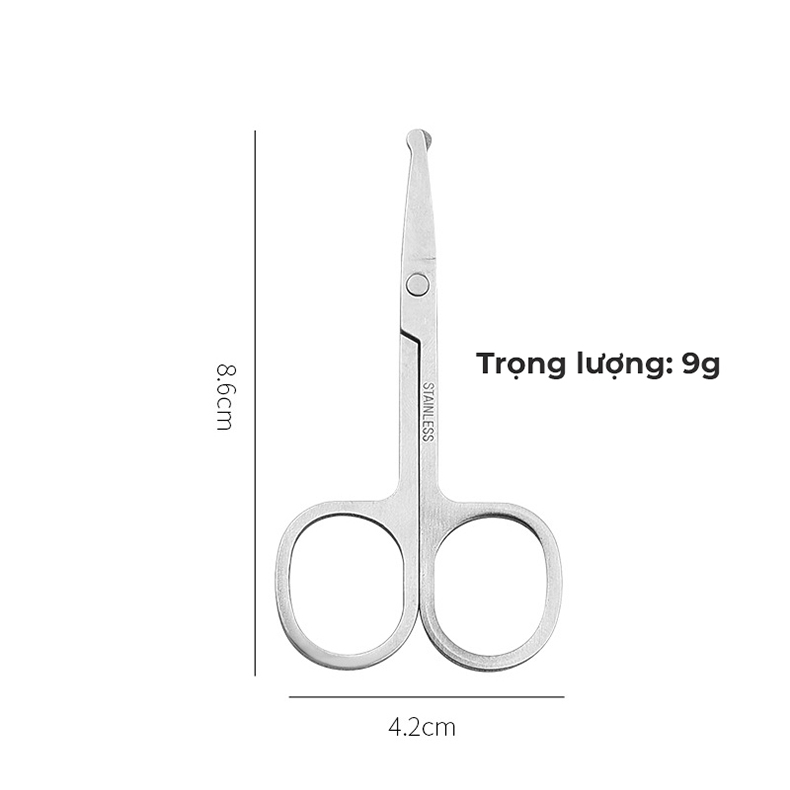 Kéo cắt tỉa lông mũi đầu tròn An Toàn, Thép Không Gỉ Cao Cấp, Thiết Kế Nhỏ - Gọn - Nhẹ - An toàn