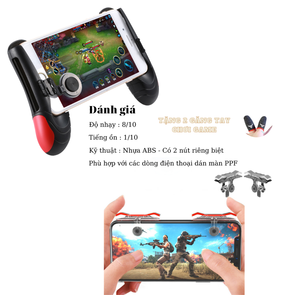 Tay cầm chơi game liên quân GADO tay game điện thoại có nút di chuyển