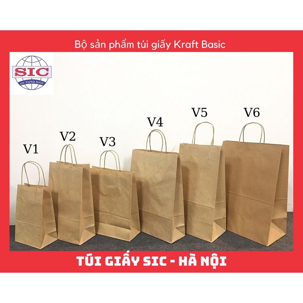 10 CHIẾC TÚI GIẤY KRAFT V2: 19.5x10x33 CÓ QUAI