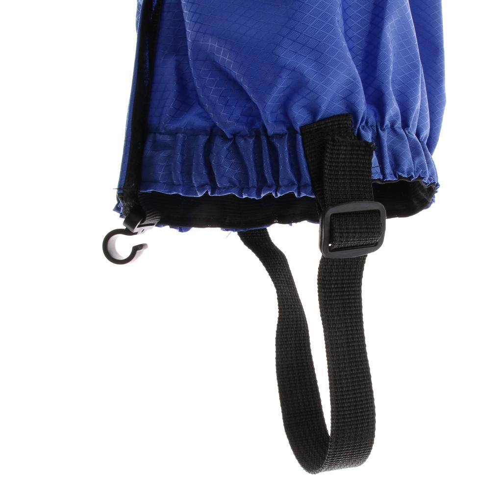 2x Outdoor Waterproof Ankle Walking Gaiters Boots Snow Leg Guard Black+Blue