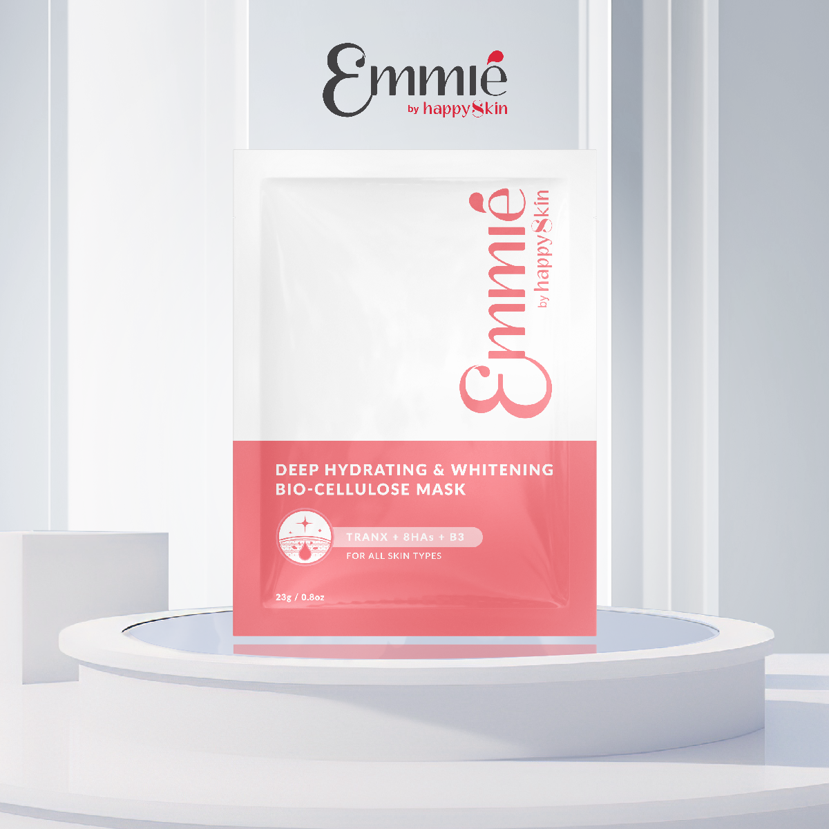 Mặt Nạ Dưỡng Trắng Super Hydrating & Whitening Bio Cellulose Mask Emmié by HappySkin