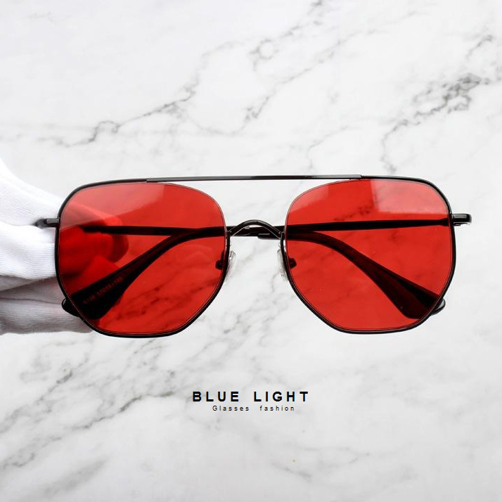Kính Râm, Kính Mát Nam Nữ Mắt Đỏ Vuông To Hàn Quốc - BLUE LIGHT SHOP