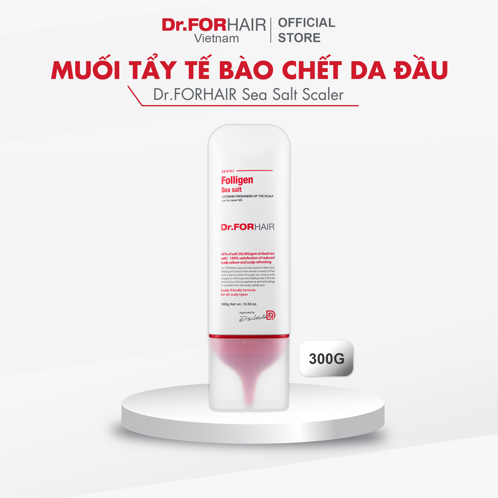 Muối tẩy tế bào chết, làm sạch da đầu Dr.FORHAIR Sea Salt Scaler 300g