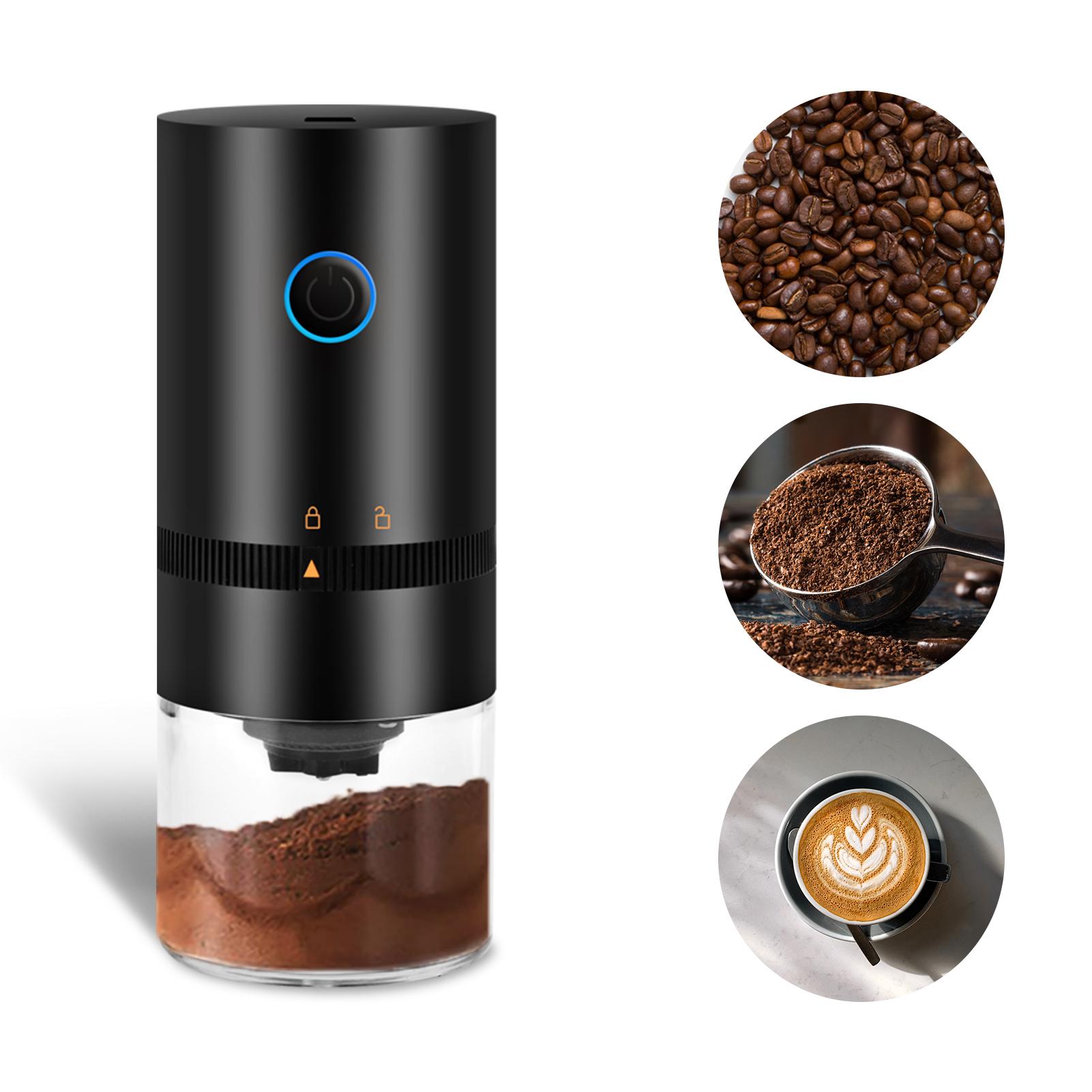 Máy xay cà phê Mini Electric BURR di động có thể điều chỉnh với buồng chứa tháo rời, xay mịn