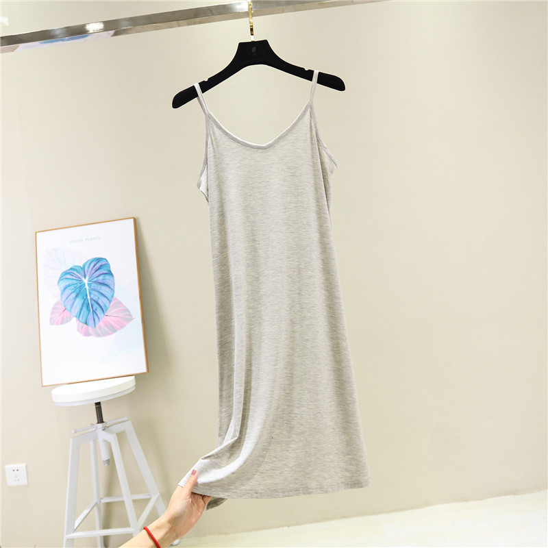 Đầm 2 dây dáng suông trơn freesize chất thun Haint Boutique DB09