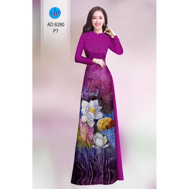 Vải áo dài họa tiết hoa sen