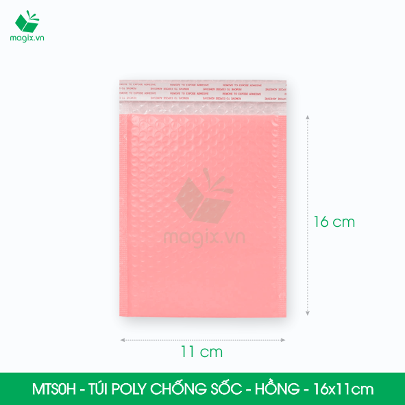 MTS0H - 16x11cm - COMBO 100 TÚI GÓI HÀNG CHỐNG SỐC BỌC BÓNG KHÍ MÀU HỒNG PASTEL