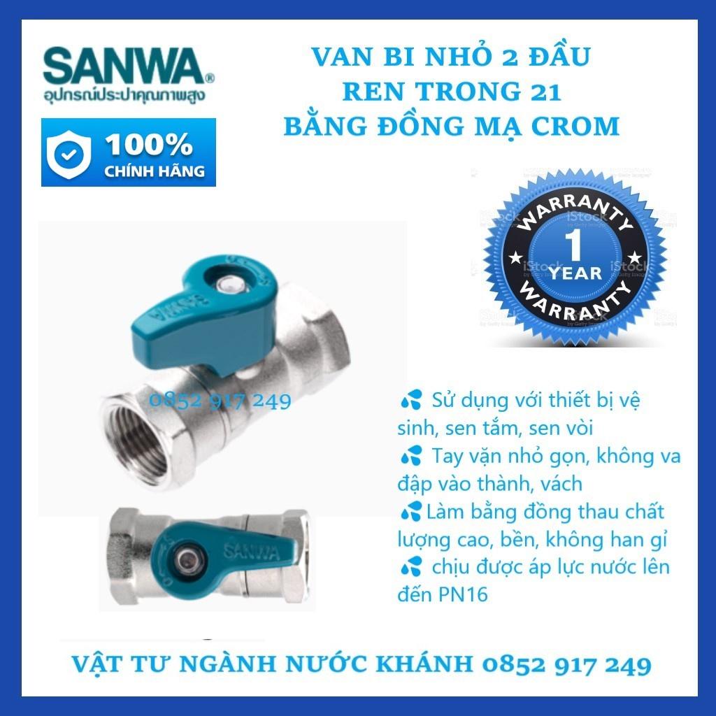 Van khóa nước 2 răng trong Sanwa Thái Lan BV15FF bằng đồng 1/2'', có xuất hóa đơn VAT