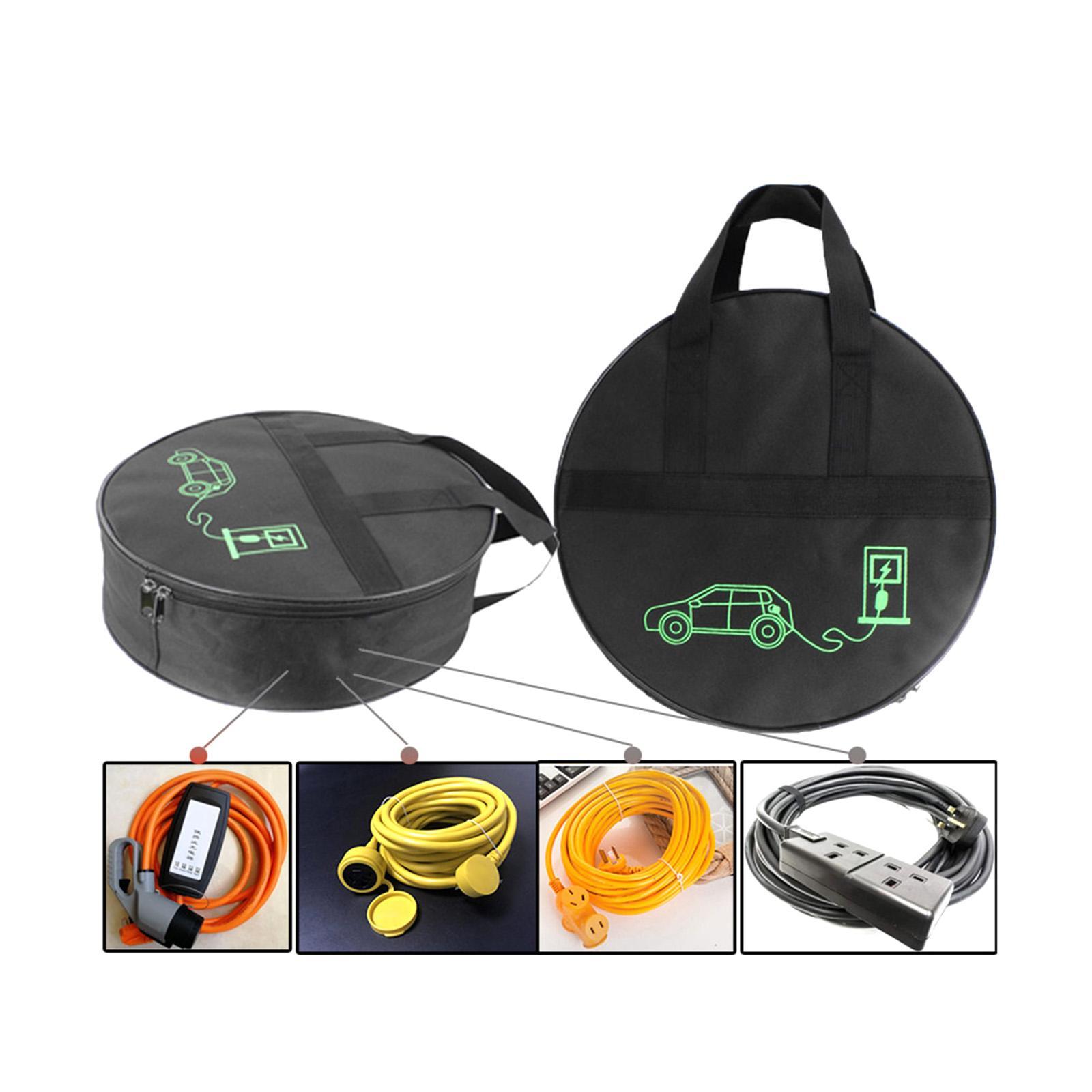 EV Cables Bag Waterproof Zipper Closure Wear Resistant Cord Hoses Organizer