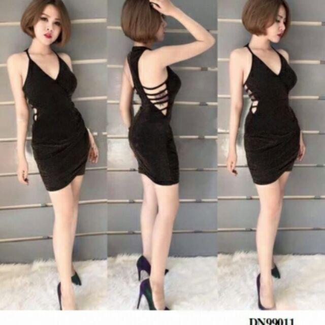 Đầm sexy khoét eo đan dây