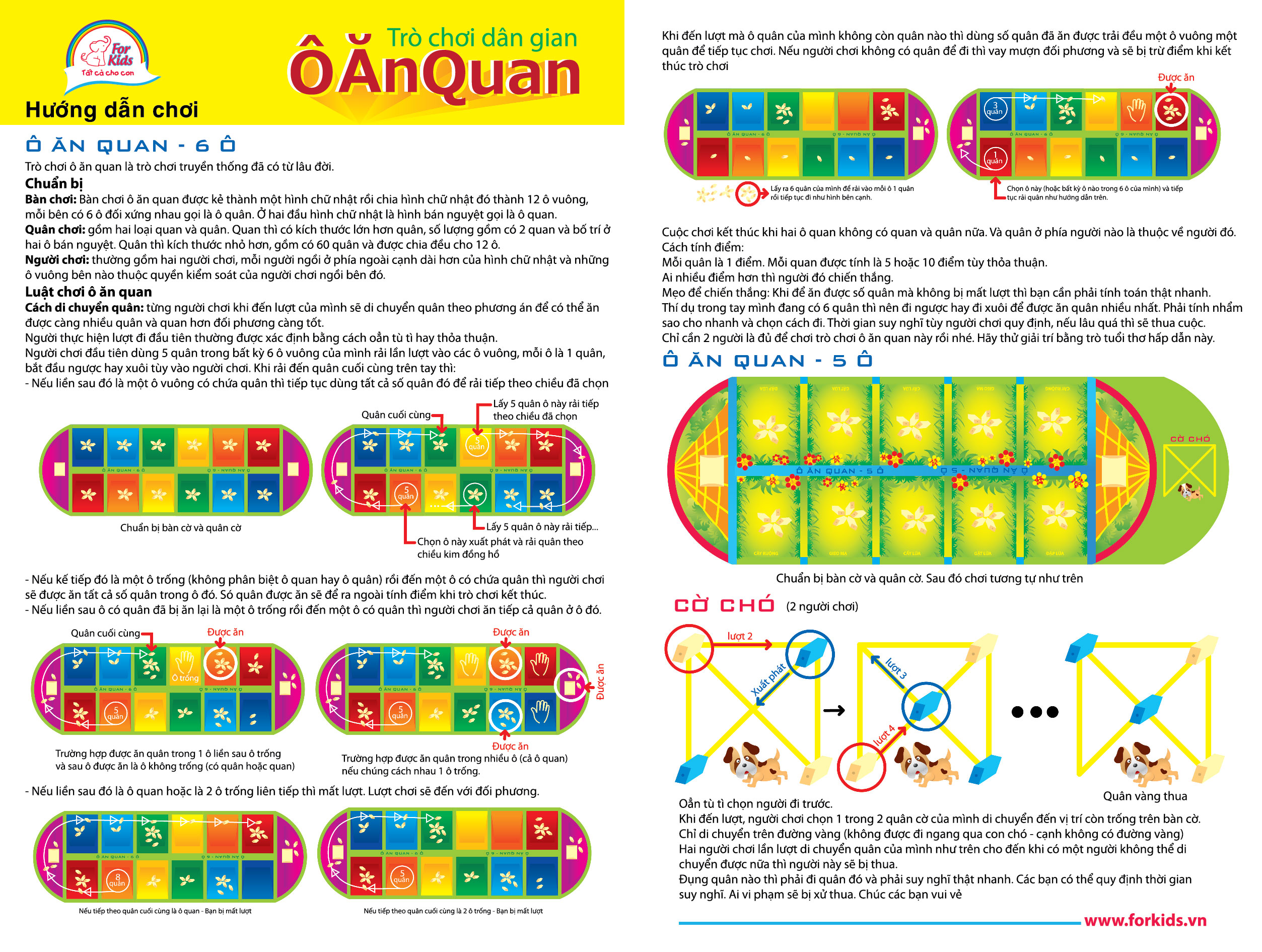 Bộ đồ chơi cờ ô ăn quan nhựa nguyên sinh an toàn có chia sẵn ô chơi, trò chơi ô quan trò chơi dân gian truyền thống