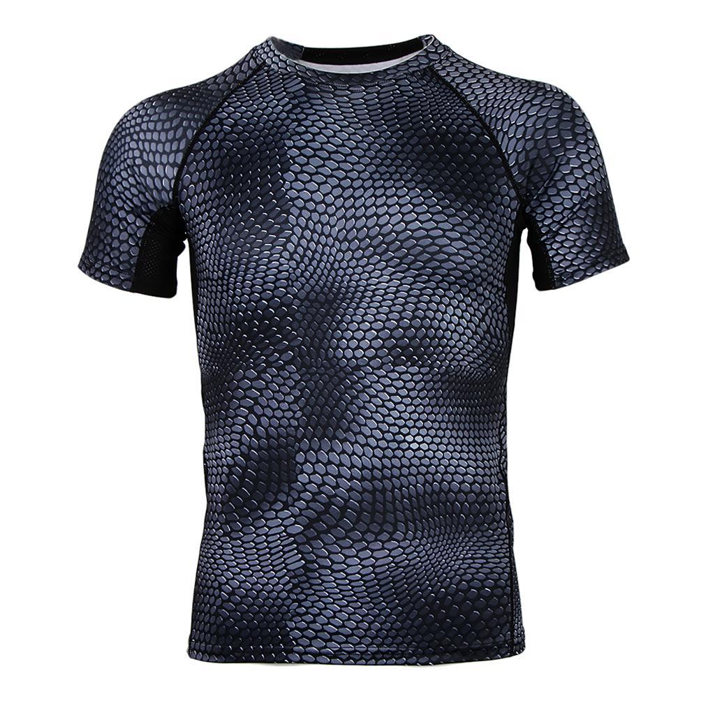 Men's Short Sleeve Running Fitness Workout Compression Base Layer T-Shirt