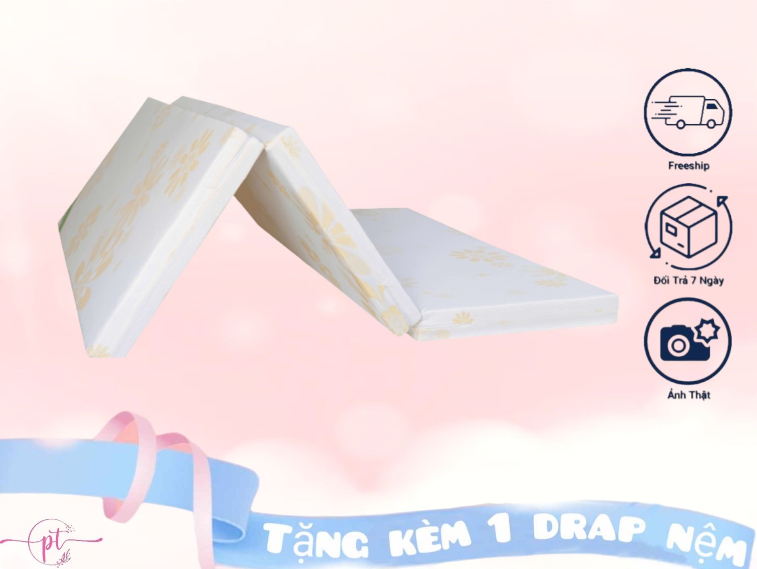 Nệm Gòn Japan Cao Cấp Gấp 3 Dày 10cm Đủ Size ( Giao Màu Ngẫu Nhiên )