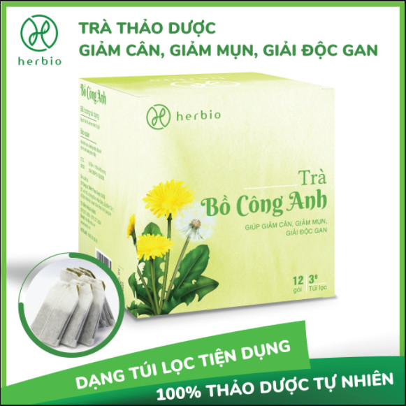 TRÀ THẢO DƯỢC TÚI LỌC BỒ CÔNG ANH HERBIO - giúp thon dáng, giảm mụn, mát gan, giải độc - hộp 12 gói