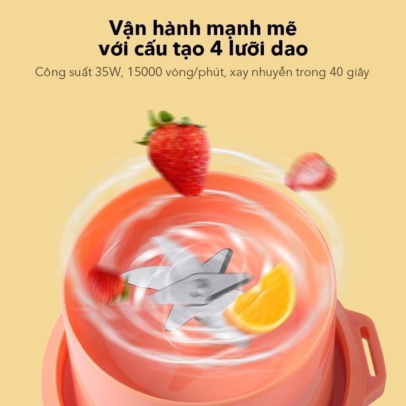 Máy xay sinh tố cầm tay SAMONO SW-Y8 dung tích 400ml thiết kế nhỏ gọn màu sắc trẻ trung - Bảo hành 12 tháng - Hàng chính hãng