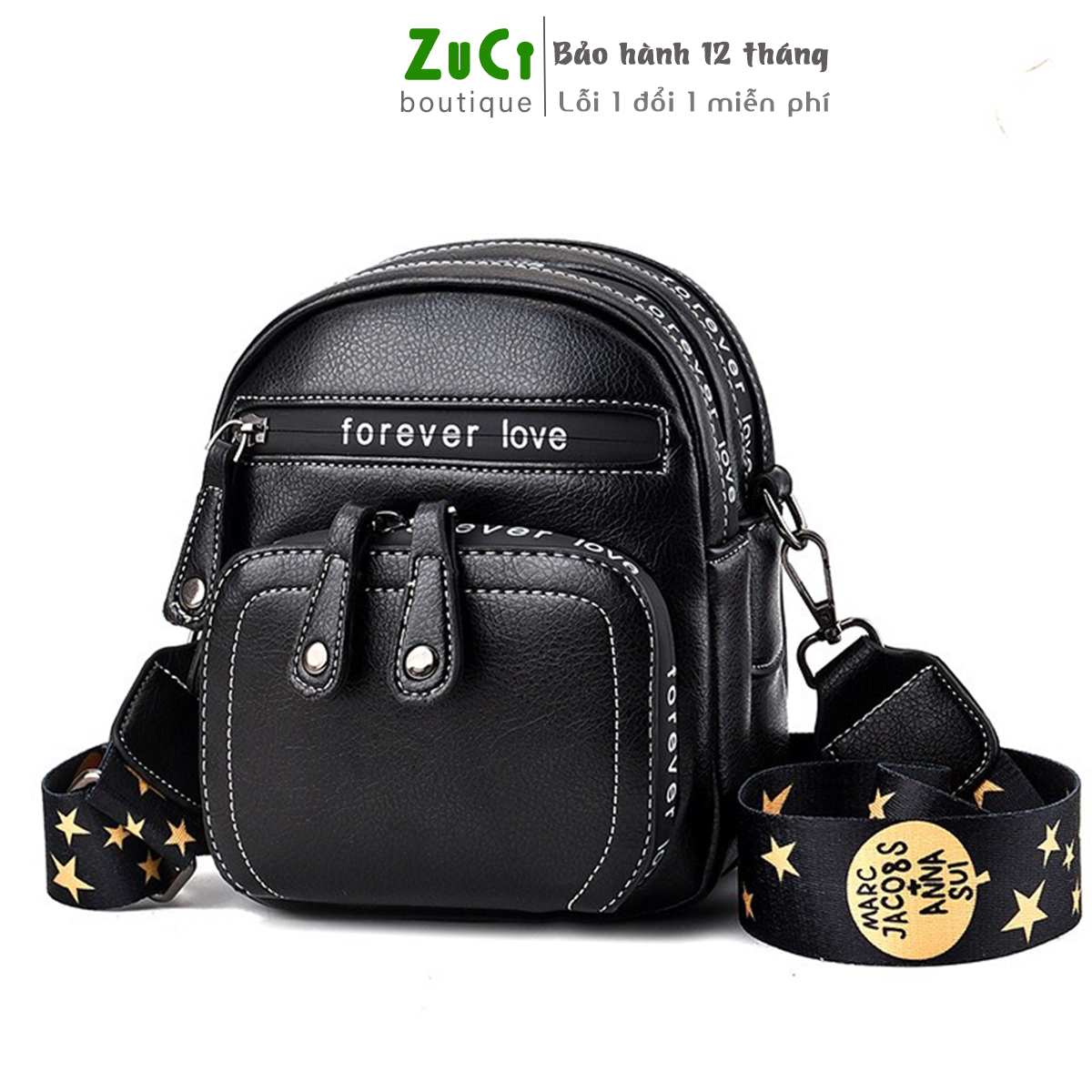 Túi xách, túi đeo chéo thời trang nữ ZuCi A06 phong cách Hàn Quốc trẻ trung xinh xắn size 15cm