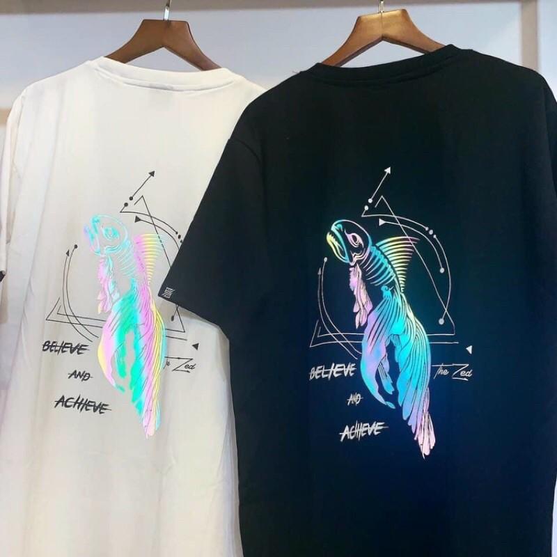 Áo thun phản quang bạc chất cotton 4chiều form dưới 70kg nam nữ