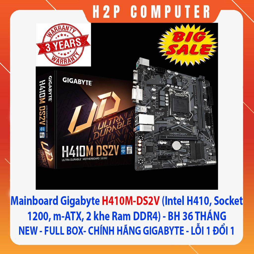 Bo Mạch Chủ Gigabyte H410M-DS2V (Intel H410, Socket 1200, m-ATX, 2 khe Ram DDR4)- Hàng Chính Hãng