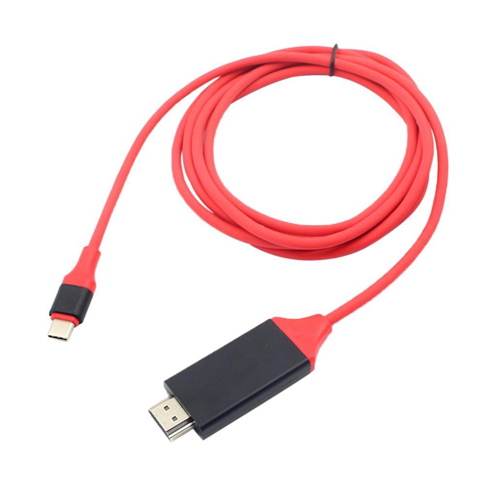 USB-C USB 3.1 Type C to 4K Adapter Cable for Phone Laptop 2 Meters Red